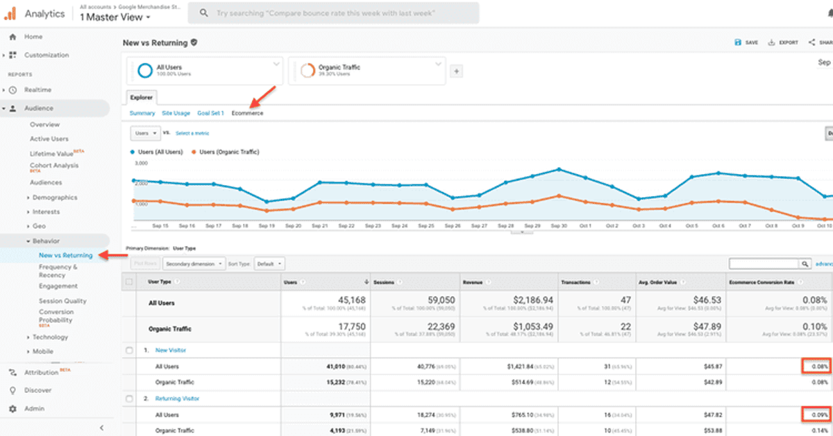 Google Analytics Screenshot