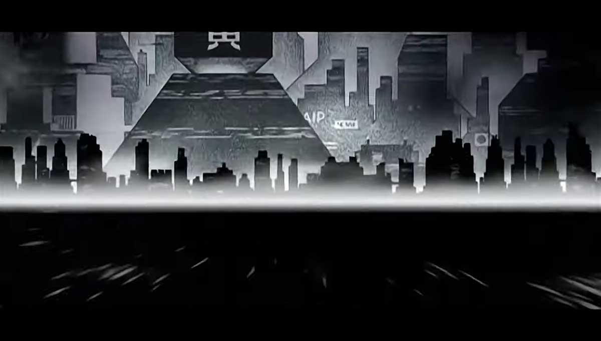Gotham City skyline in the opening of the animated series Batman Beyond