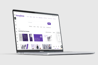 A laptop with Accelleron web page
