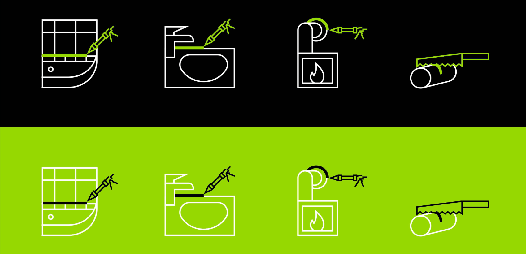 Icons in Stalco branding style