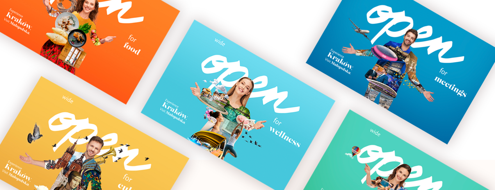 Małopolska Tourism Organisation –360 campaign posters in different colors
